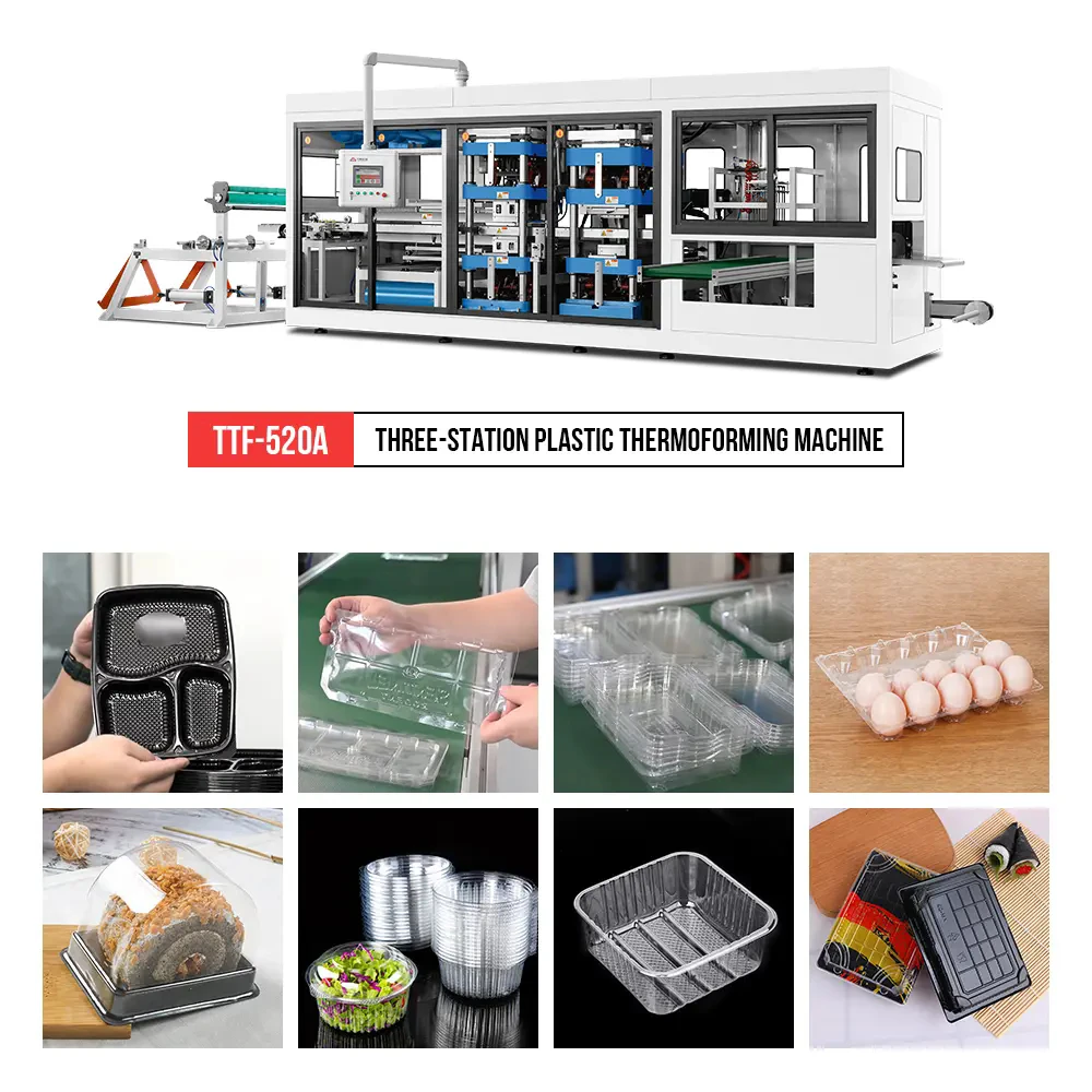 Fully Automatic Three-station Plastic Thermoforming Machine